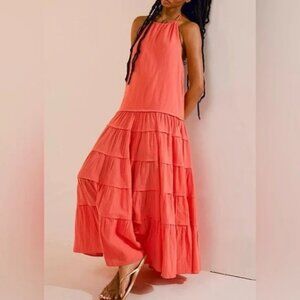 NWOT Free People Somewhere Sunny drop waist maxi dress